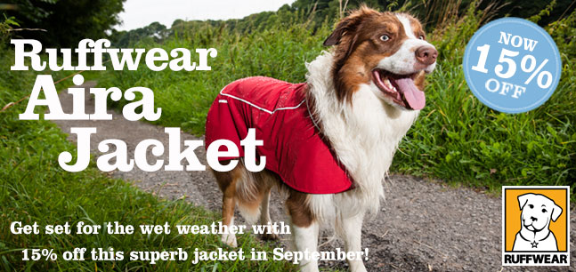15% off the Ruffwear Aira Jacket in September